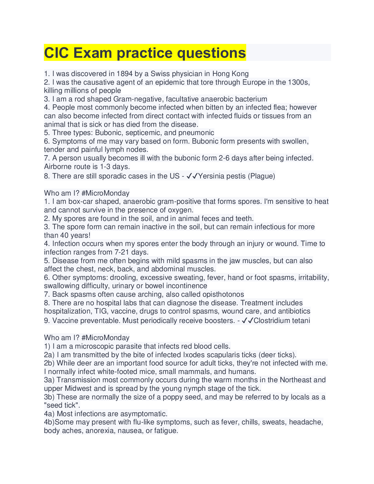 Preview image for CIC Exam practice questions | 100% Correct Answers